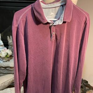 Tommy Bahama Burgundy and Gray Polo